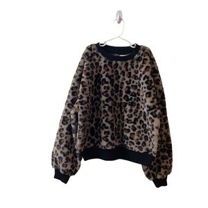 Wild Fable Animal Print Fuzzy Sweater Junior XS